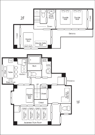 ［なんば］アパートメント（116m²）｜ 5ベッドルーム／1バスルーム