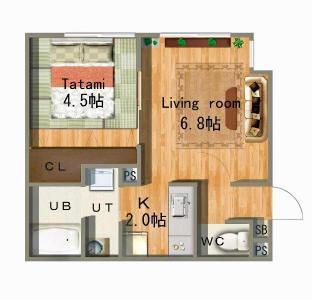 ［札幌］アパートメント（35m²）｜ 1ベッドルーム／1バスルーム